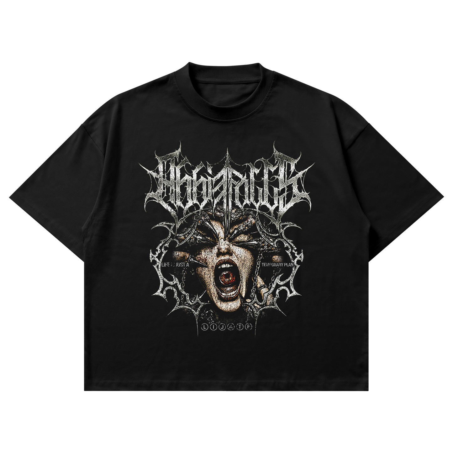 Black "LIJATP" Medusa T-Shirt